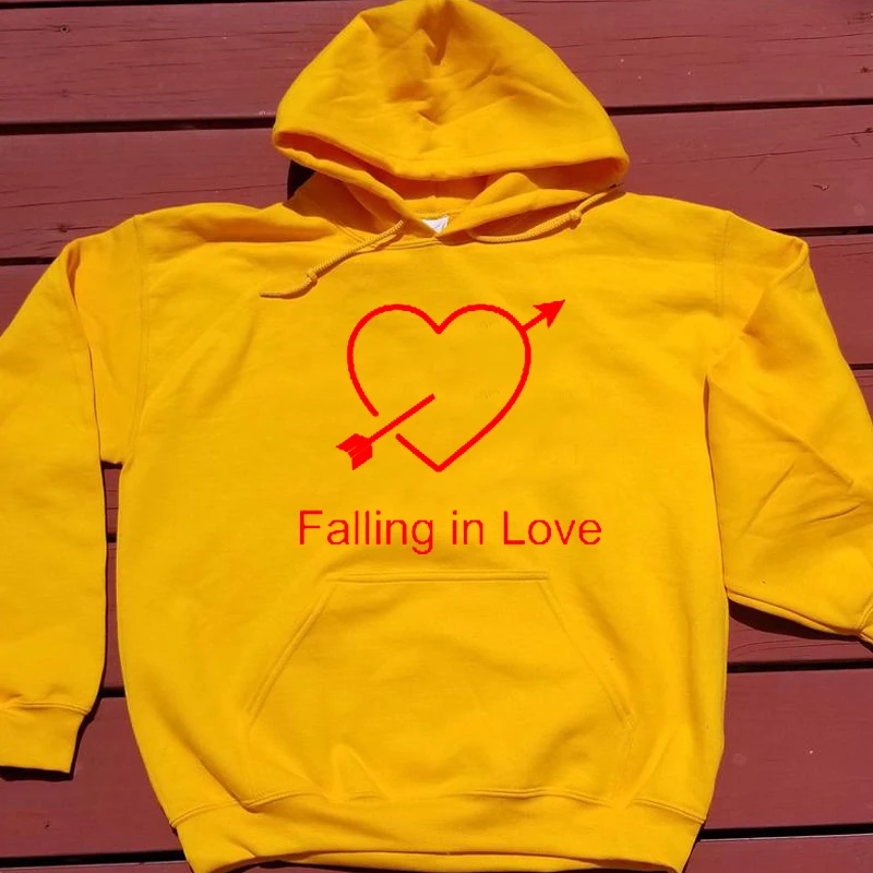 Falling In Love толстовки Женская мода Валентина прекрасный Пуловер Девушка хипстер Crewneck верхняя одежда осень Ulzzang Толстовка дропшиппинг