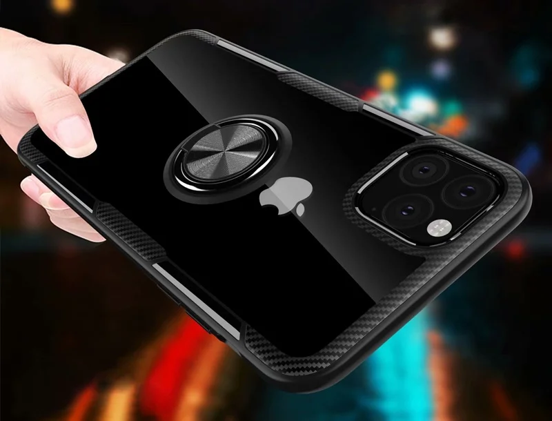 Чехол для Apple iPhone 11 Pro Max 6 6S 7 8 Plus X XS Max XR чехол Прозрачный ударопрочный стенд для колец на палец Магнит мягкий чехол