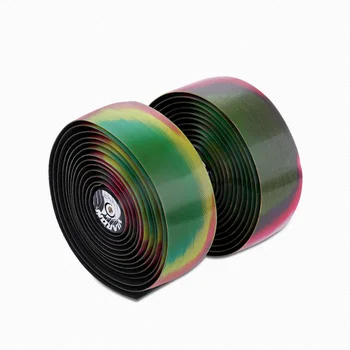 

BOLANY 2Pcs Bike Bicycle 5D Rainbow Handlebar Bar Tape Shock Absorption Sweat Resistant Waterproof PU Fabric