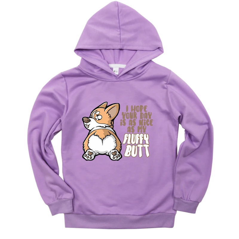 Fashion Spring Sweatshirt Cotton Cartoon Animal Dog Print Kids Boys Girls Clothes Long Sleeve Hoodies Autumn Casual Pullover
