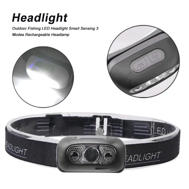 

COB LED Headlight Headlamp Head Lamp Flashlight USB Rechargeable Torch Camping Hiking Night Fishing Light