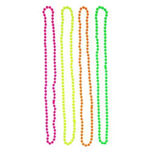 80cm 4pcs 4 шт. неоновый цвет бисера прядь ожерелья, браслеты, ювелирные изделия вечерние платья аксессуары новые - Цвет: 80cm 4pcs