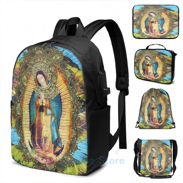 Grafische Print Onze Dame Van Guadalupe Mexicaanse Maagd Maria Mexico Aztec Tilma Usb Lading School Laptoptas AliExpress