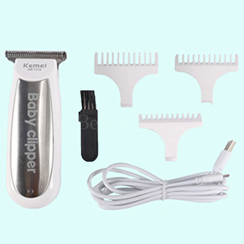 without box Quiet Baby Hair Clipper Infant Electric Drimmer USB Rechargeable Child Haircuts Kamei Small Mini Female Armpit Trimmer Men Beard - Цвет: without box