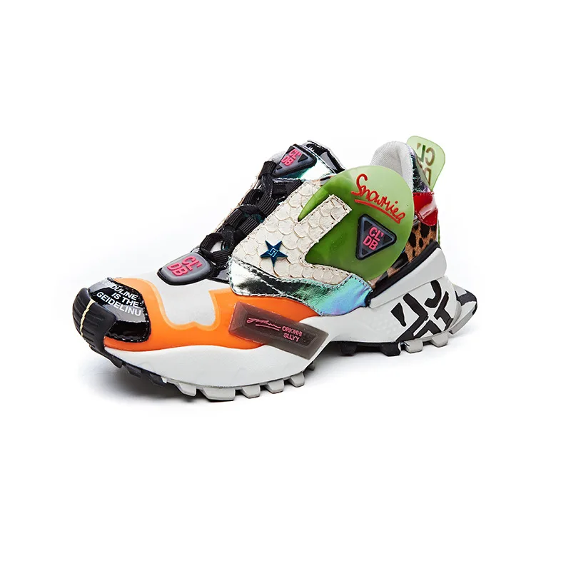 style 24 Emma king/Дизайнерские кроссовки на платформе; женская спортивная обувь на шнуровке для бега; Повседневная обувь из вулканизированной кожи и лайкры на плоской подошве; Прогулочные кроссовки - Цвет: style 24
