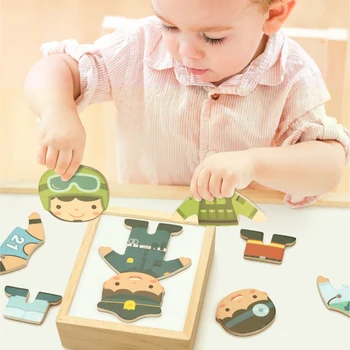 

Children's Professional Dress Up Puzzle Three-dimensional Puzzle Building Blocks
