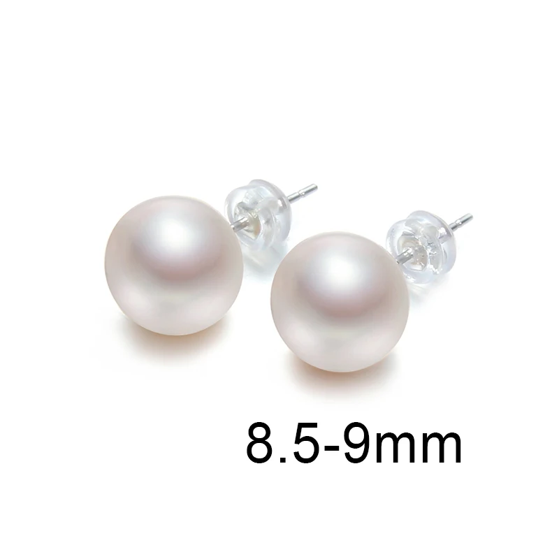 white 8.5-9mm Жемчужные серьги, серебро 925, ювелирное изделие, пресноводные жемчужные серьги для женщин, свадебный подарок, жемчужные ювелирные изделия - Цвет камня: white 8.5-9mm