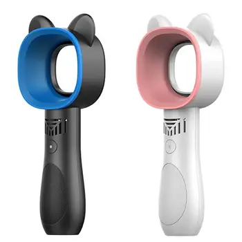 

360 Degree Rotary Mini Bladeless Fans Portable Cartoon USB 3 Speed Adjustable Bladeless Fan Desktop Airflow summer Cooling Fan