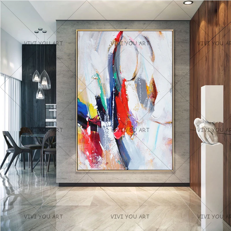 Абстрактная картина маслом на холсте ручной работы современный яркий цвет абстрактная живопись цвет красочный пейзаж Картина домашний настенный Декор отеля