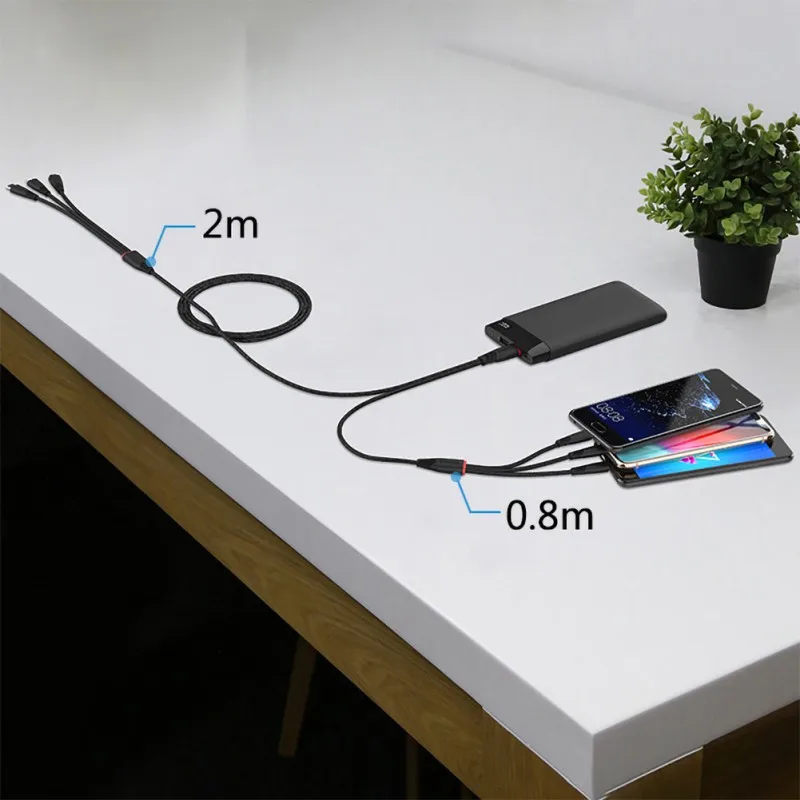 Type C Micro-USB для IPhone телефон зарядное устройство шнур 2 м/6 футов Горячая 6 в 1 мульти зарядный кабель