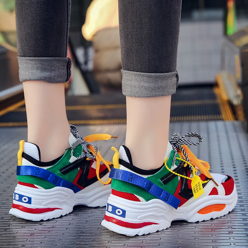 

Height Increasing 5 CM Women Running Shoes Red Black Sneakers Female Outdoor Sport Shoes Athletic High Heel Cushioning Footwear