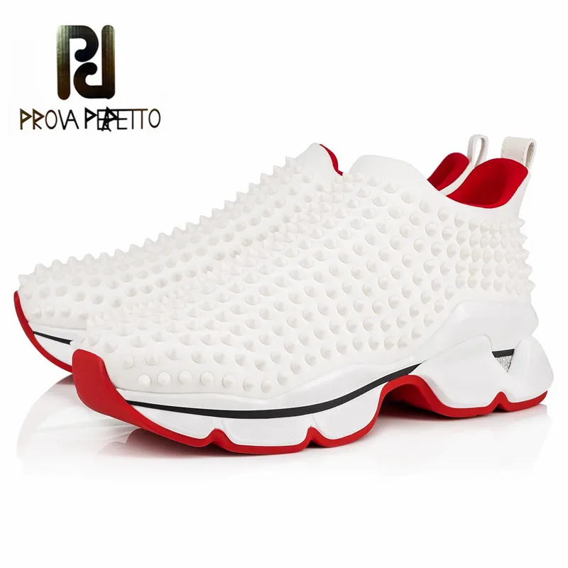 Prova Perfetto кроссовки зимние уличные спортивные кроссовки модные заклепки Нескользящие водонепроницаемые Calzado Mujer кожаные кроссовки