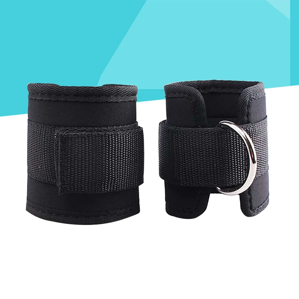 2pcs Ankle Straps D-ring Calfs Band for Gym Workouts Machines Leg Exercises (Black) | Спорт и развлечения