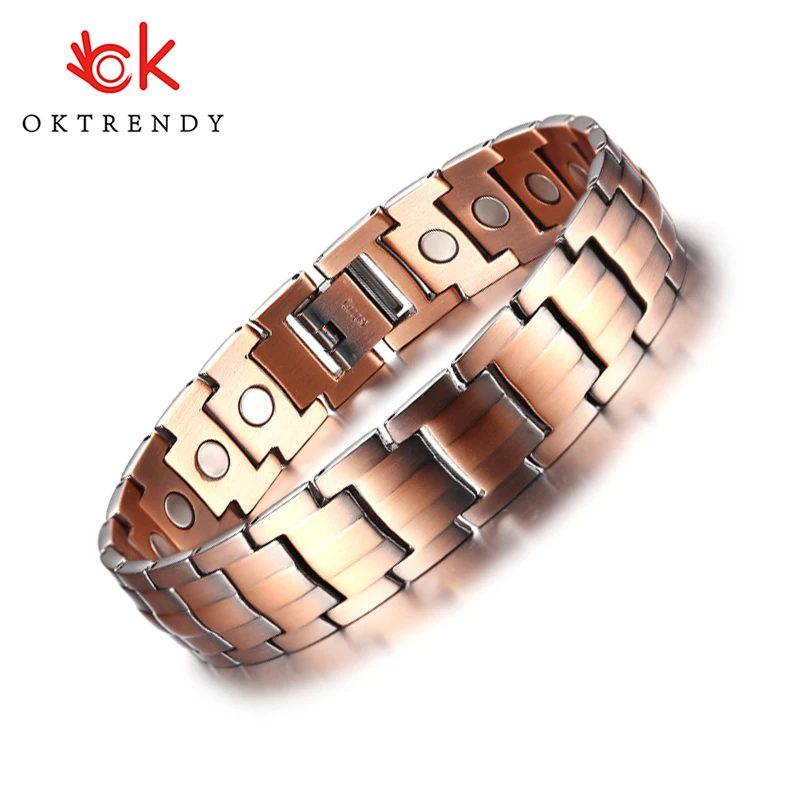 Oktrendy медный магнитный браслет для мужчин магниты био Эле мужские ts Энергетические Браслеты артрит Гольф мужчины