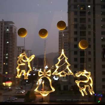 

Window Suction Lamp Christmas Chandelier Lamp Lantern Display Hanging Night Lights Scene Decoration Supplies Star luz noturna