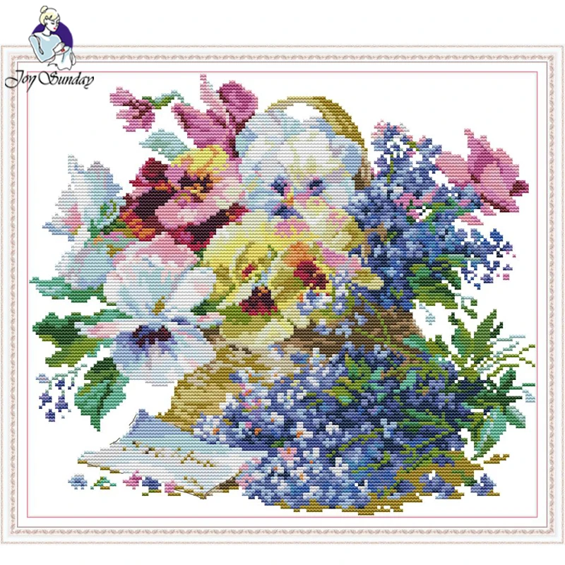 

Joy Sunday,Flowers,cross stitch embroidery kit,Needlework counted cross-stitch patterns,Flower pattern cross stitch kit