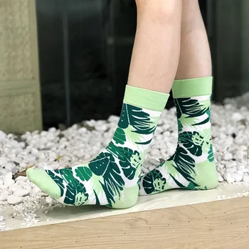 

2020 Women's Socks Cute Jacquard/Plants Printing Pattern Art Socks Socks Funny Socks for Girl Christmas Gift