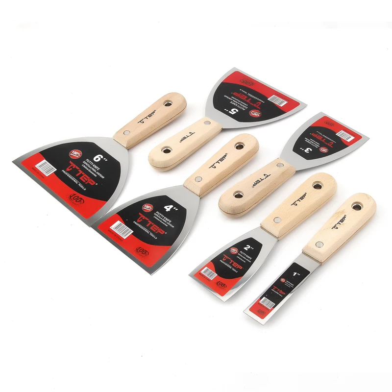 6PcsStainlessSteelPuttyKnifeScraperBlade123456Cleaning