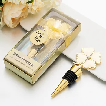 

Clover Shape Red Wine Bottle Stopper for Valentine's Wedding Favors Gift