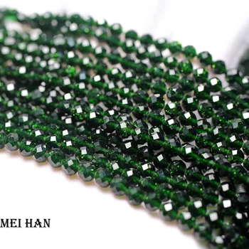 

Meihan Wholesale (4strands/set) Green Sand 4.3mm Faceted round beads for jewelry making design