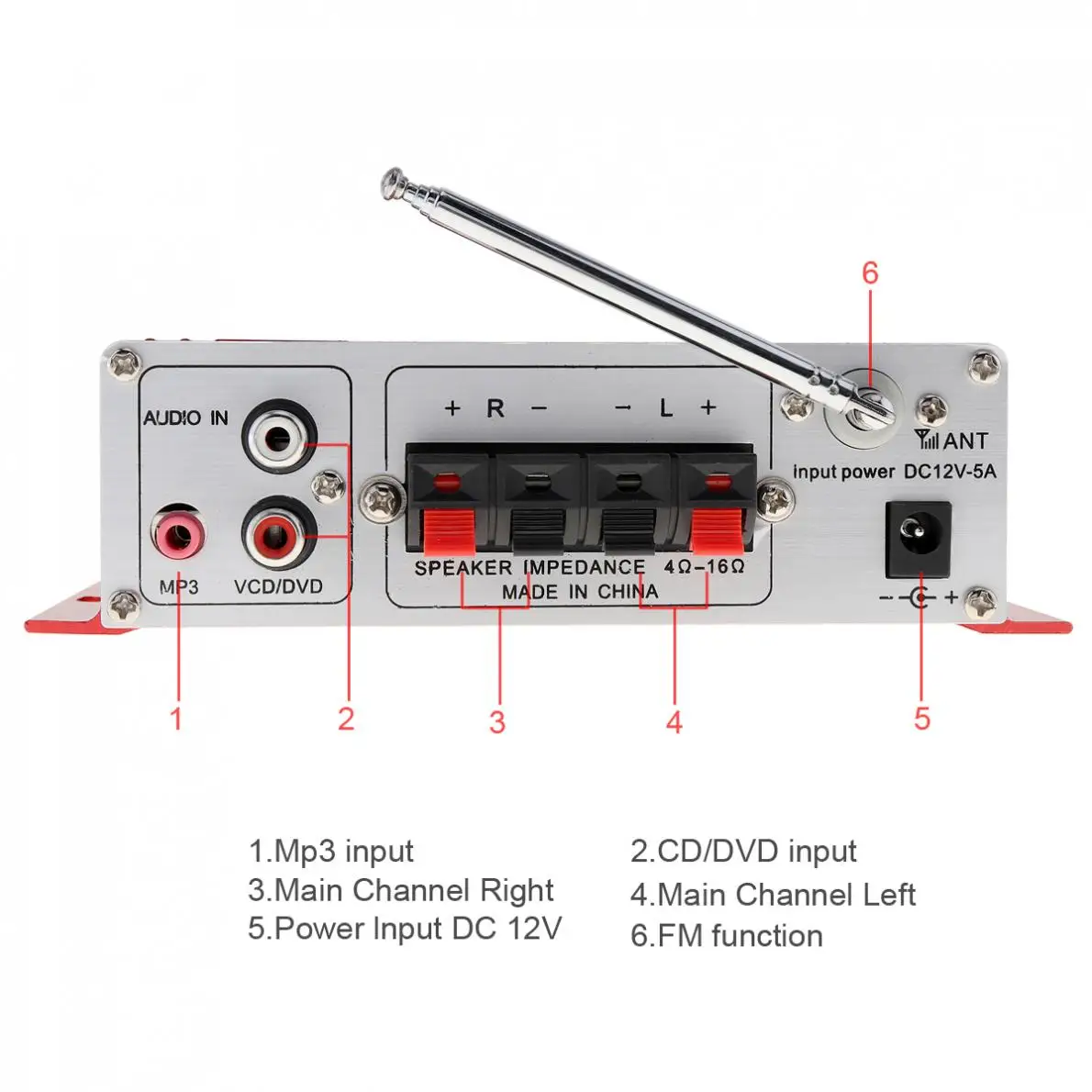 HY-502S 2-канальный Hi-Fi Bluetooth цифровой аудио плеер Автомобильный усилитель fm-радио стерео плеер Поддержка SD/USB/MP3/DVD вход