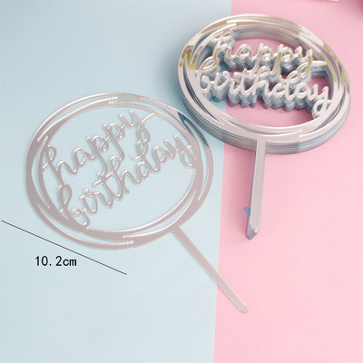 Cake Decorations Topper Acrylic Happy Birthday Cake Topper Sign Boy&Girls Birthday Cakes Dessert Decor Cakes Decor Supplie