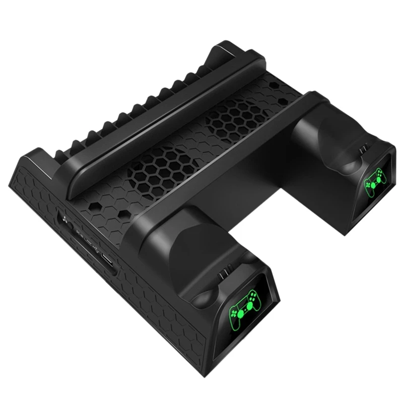 

FFYY-Dual Controller Charger Console Vertical Cooling Stand Charging Station Dock For Sony Ps4/Ps4 Slim/Ps4 Pro