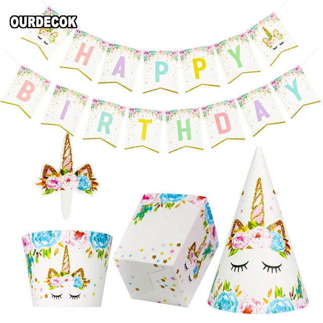 Unicorn Party Supplies Paper Popcorn Box Cookie Gift Box Bag Kids Unicorn  Theme Birthday Party Decoration Baby Shower Supplies
