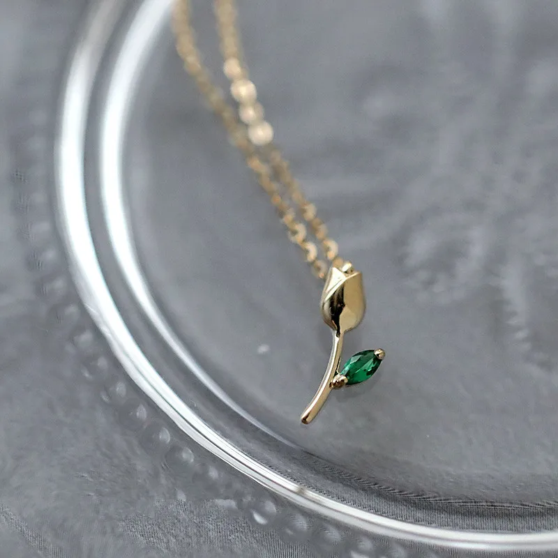 Collana Donna In Argento 925 Con Ciondolo Trifoglio E Fiore, Zirconi E Catena Regolabile – Gioiello Elegante Placcato Oro 14K