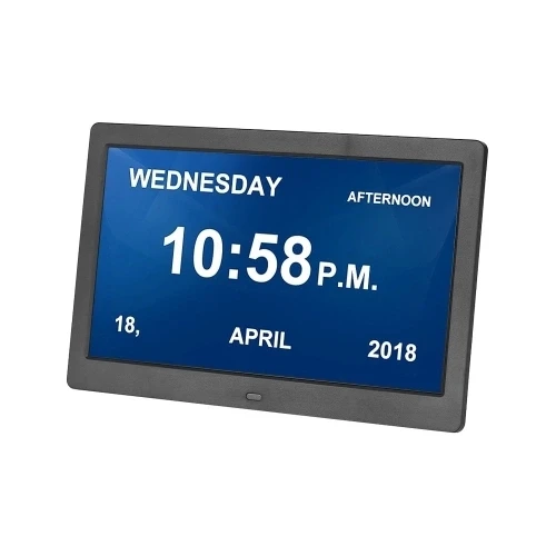 10 Inch Digital Alarm& Photo Frame LED Screen Simple Eletronic Photo Album Support Clock/Calendar/Time Setting/Music/Photo/Vide