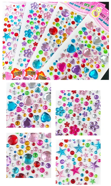 Buy Wholesale China 3d Star Crystal Gem Self Adhesive Rhinestone Sticker  Decorative Sticker & 3d Sticker at USD 0.3