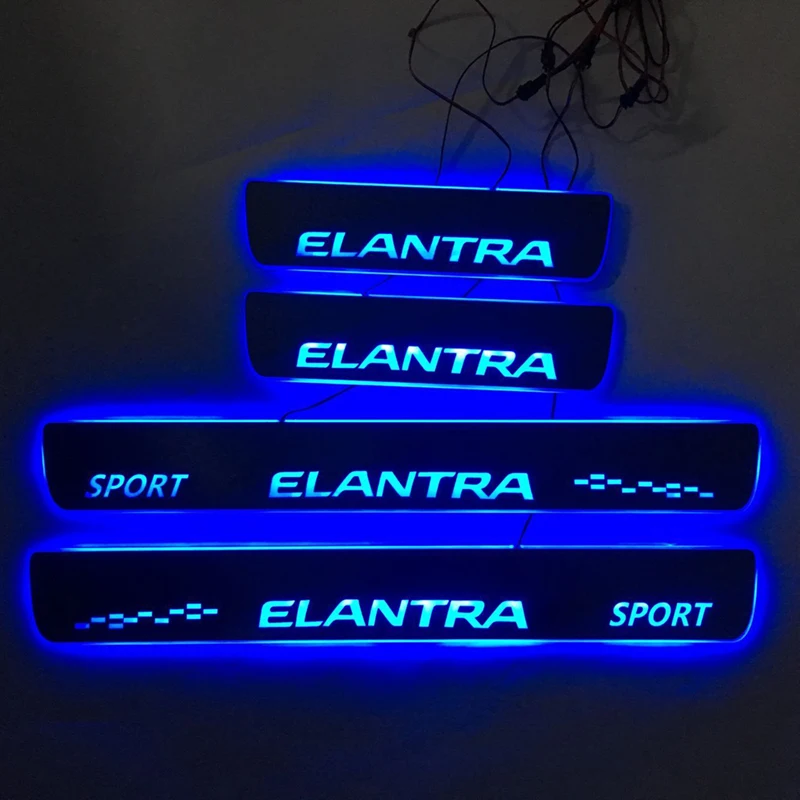 Применимо к ELANTRA потокового цвета светодиодный светильник пороги двери Добро пожаловать педаль/динамическое освещение порог транспортного средства для HYUNDAI ELANTRA