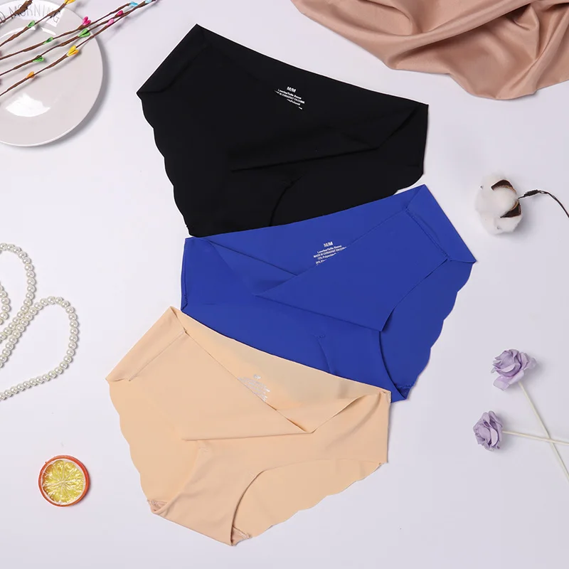 Style 14 3 шт./лот, бесшовные трусики, комплект нижнего белья, женское комфортное нижнее белье, одноцветные хлопковые трусики со средней талией, женские трусы, нижнее белье - Цвет: Style 14