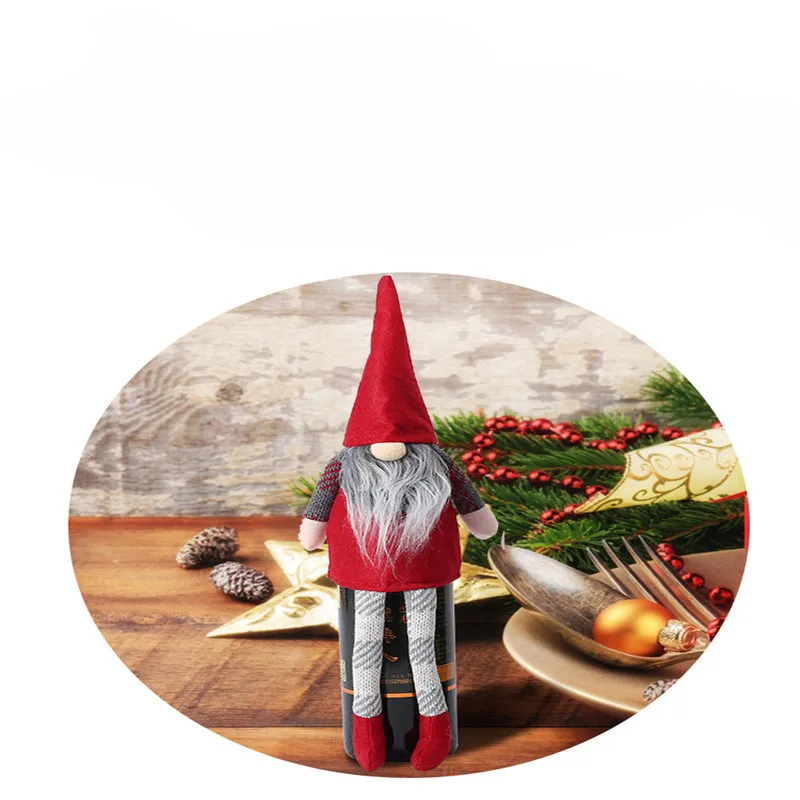 New Year Christmas Wine Bottle Dust Cover Santa Claus Gift Bags Xmas Christmas Decorations for Home Dinner Table Decor