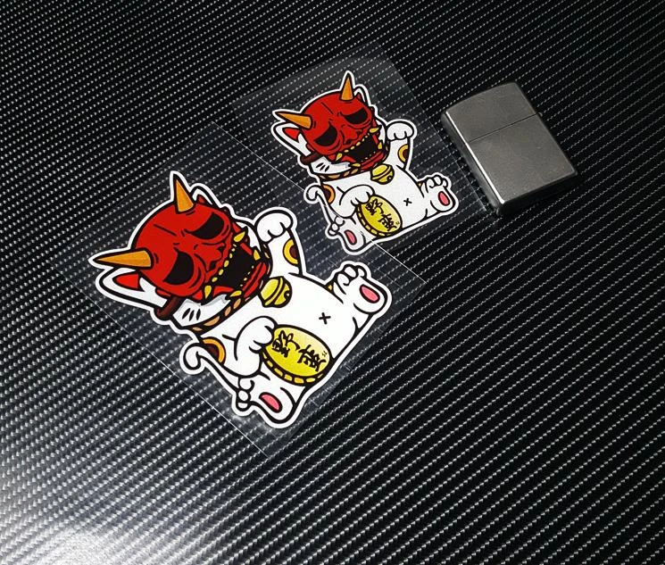Maneki Neko Japanese Lucky Cat Stickers Reflective Vinyl Japan Mask Retro Car Sticker Motorcycle Decals For Vans Suv Laptops Car Stickers Aliexpress