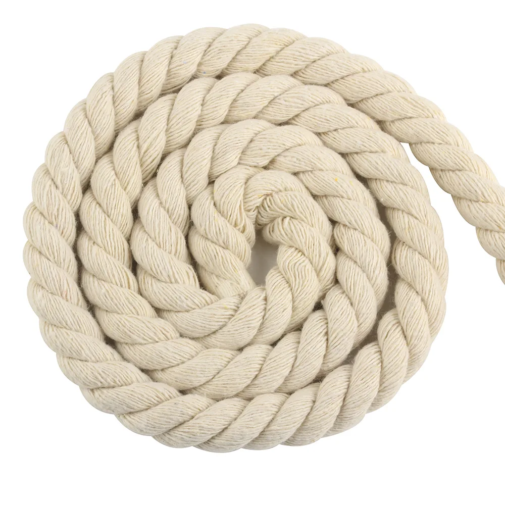 Cotton Rope 5/10M 6MM/8MM/10MM/12MM 3 Shares Twisted Cotton Cords for Bag Home Decor DIY Home Textile Accessories