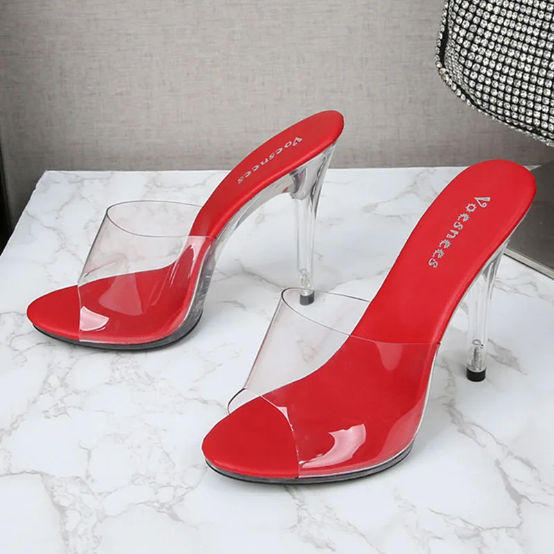 Clear Transparent Slippers Transparent Mules Heels Women's