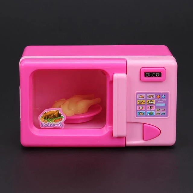 Children Kid Mini Cute Pink Microwave Oven Pretend Role Play Toy