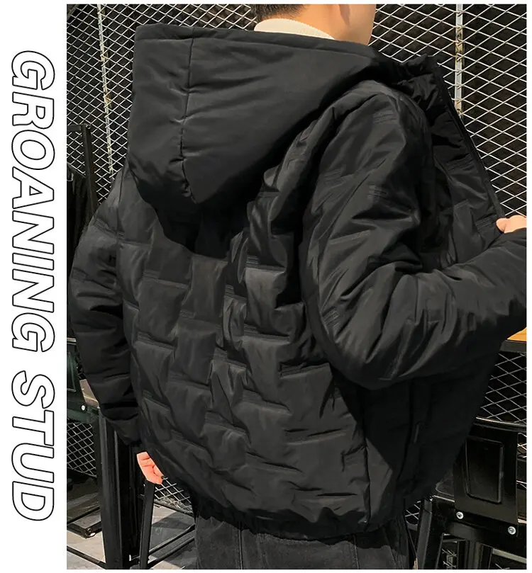 Winter 2021 New Men's Fashion Trend Hooded Coat Slim Leisure Warm Men's High-Quality Versatile Cotton-Padded Jacket Size M-4XL down coat