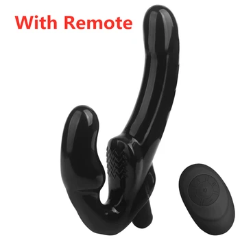 Strapless Strap-on Dildo Vibrator for Couples Strapon for Lesiban Wireless Remote Control Double-Heads Vibrator Adult Sex Toys 2