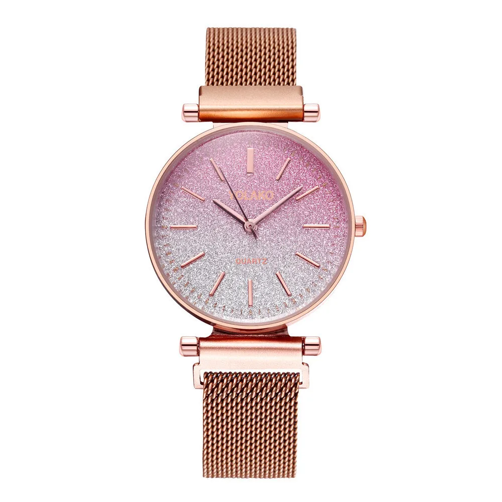 

Luxury Magnet Milan with Ladies' Watch Fashion Gradient Color Quartz Bracelet Watch Cool Stars Watch