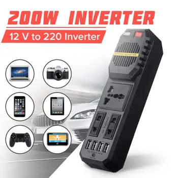 

4 USB 200W DC 12V to AC 220V Car Power Inverter Charger Converter Adapter Modified Sine Wave Transformer