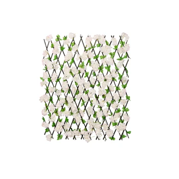 

Home Trellis Privacy Screen Garden Screening Easy Install Gate Artificial Flower Leaves Wooden Hedge Expandable Fence Indoor