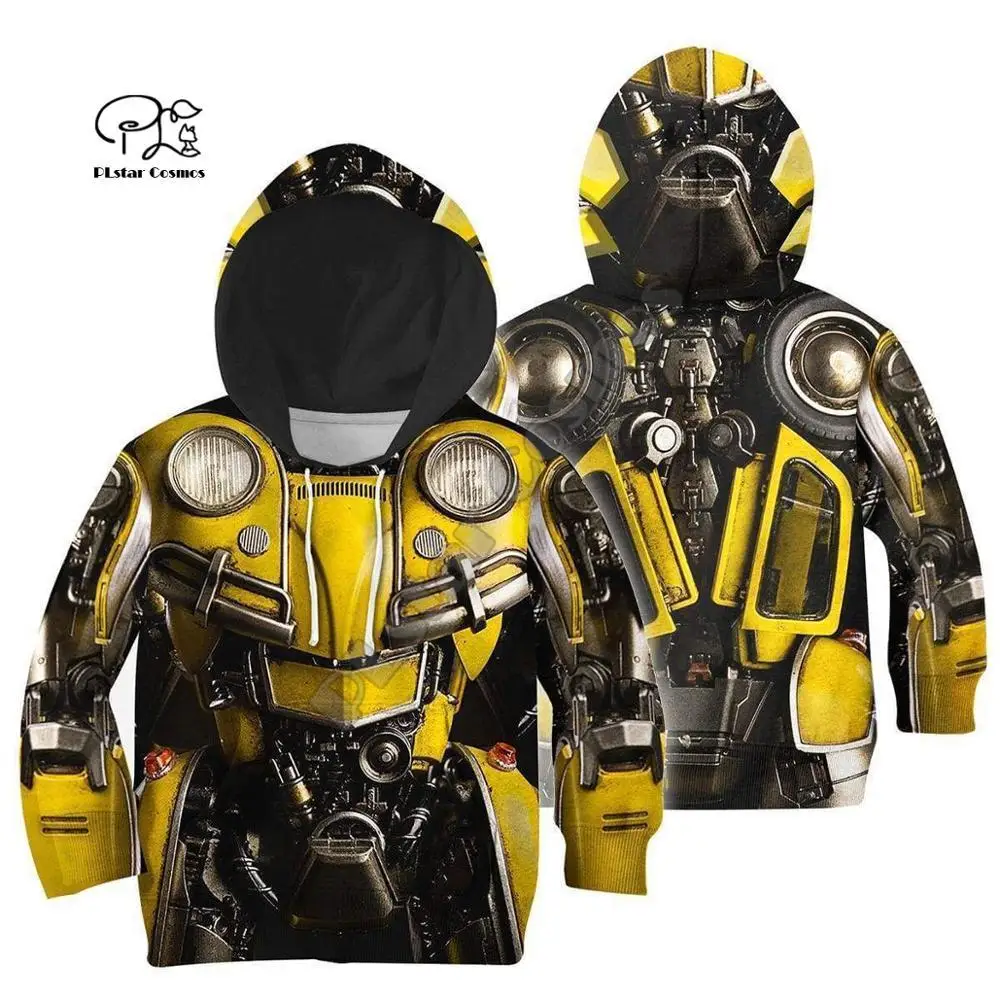 Одинаковые комплекты для семьи детские толстовки с объемным принтом «Bumblebee доспехи» Толстовки для мамы и дочки/жилет/куртка/футболки