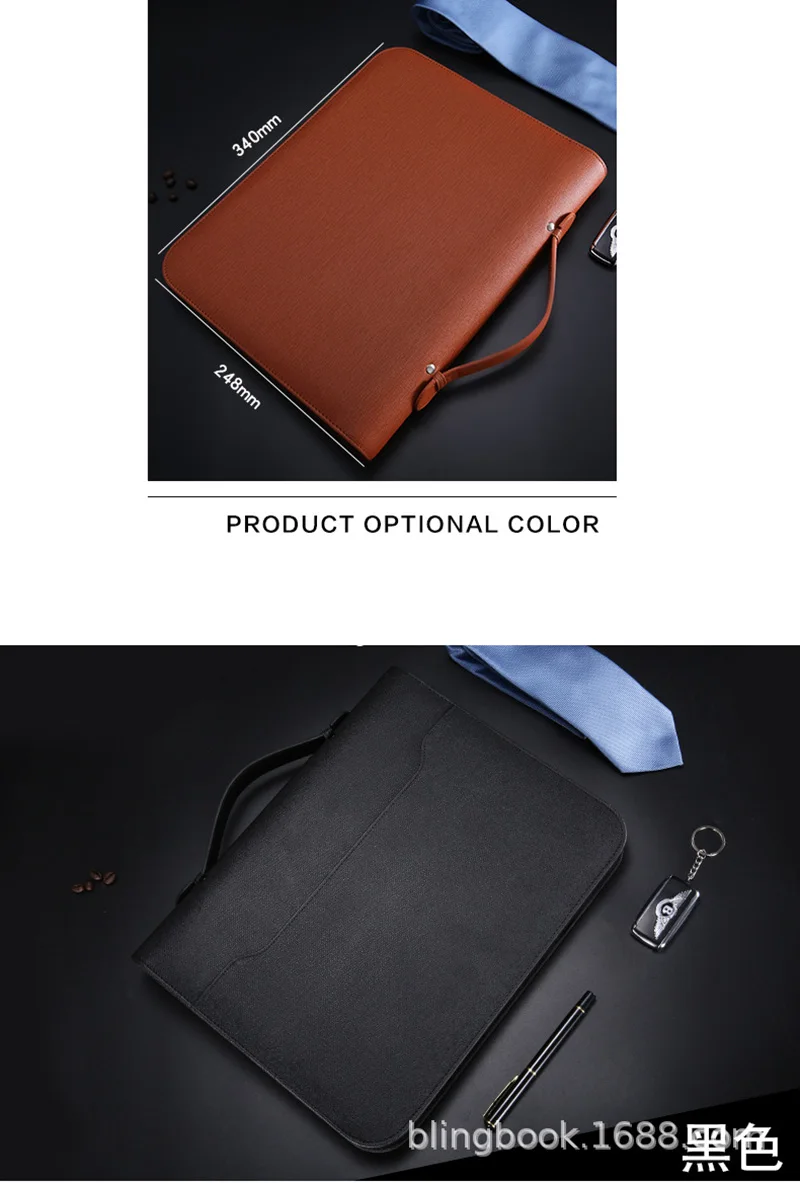 A4 Padfolio папка для шкафа, роскошная Папка-органайзер, держатель для бизнес-колец, портфель на молнии, спиральный блокнот