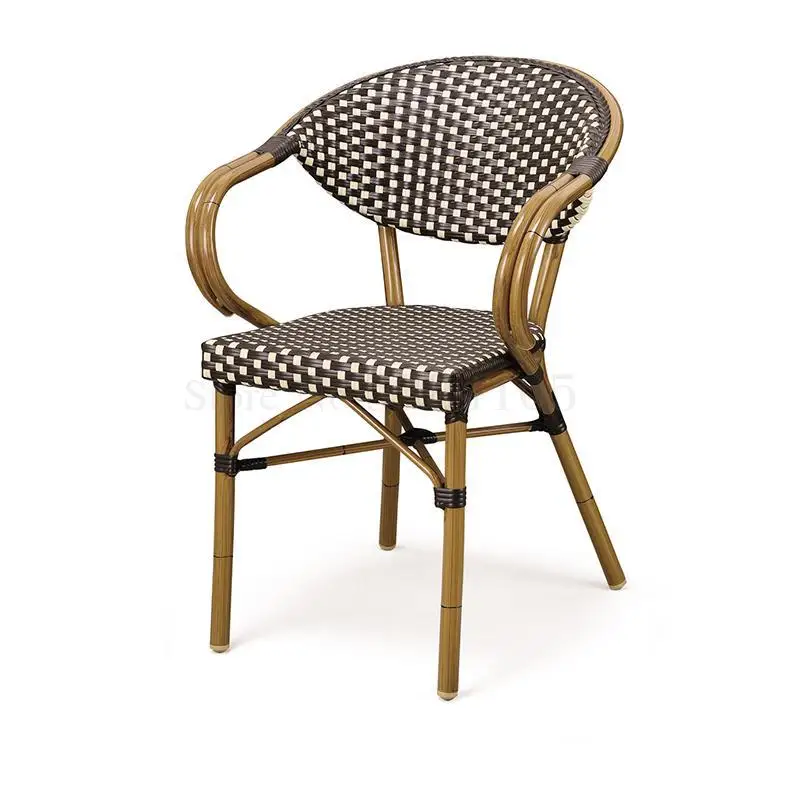 Уличное кресло, американский ресторан, уличное обеденное кресло, уличное кафе, чайный магазин, за пределами сети, красное плетеное кресло для отдыха, балкона - Цвет: N