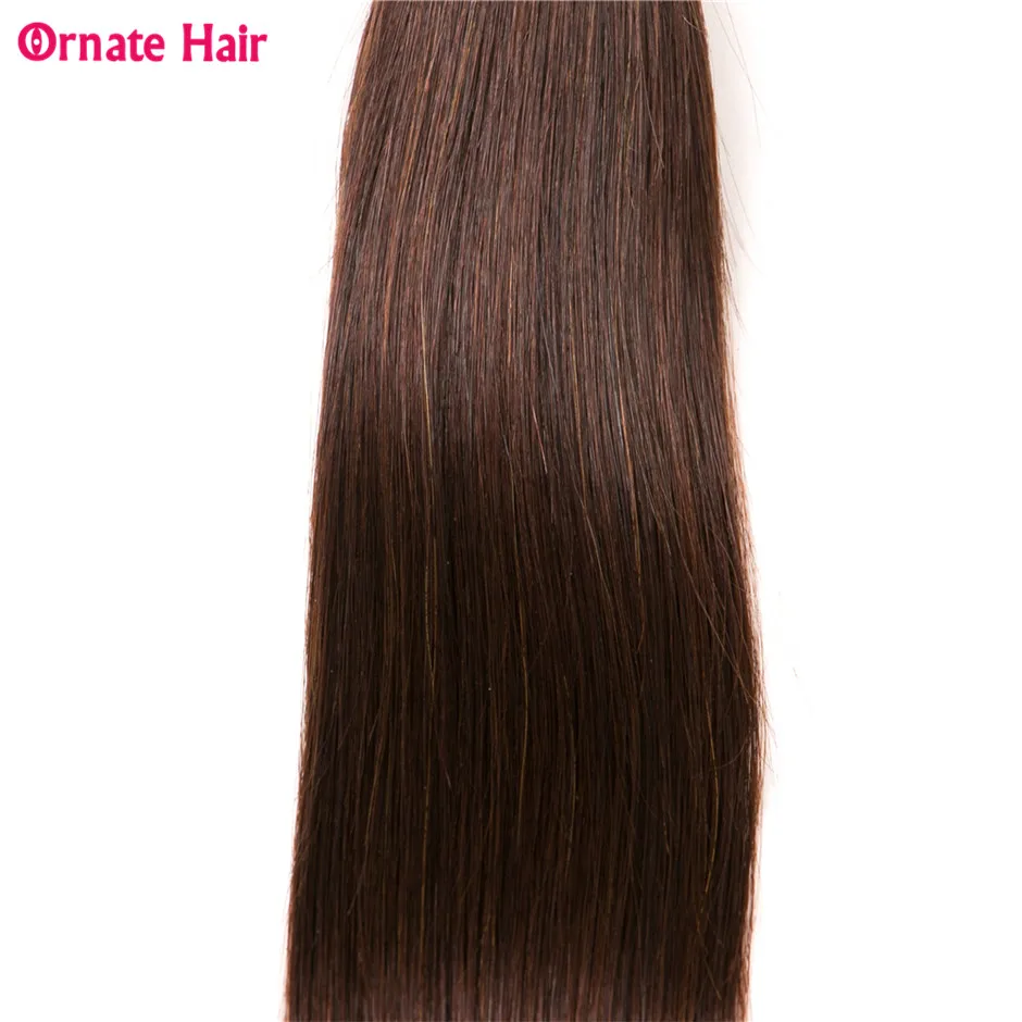Pre-Colored Straight Hair Bundles Brazilian Hair Weave Bundles 100% Human Hair Bundles Weave Non-Remy Middle Ratio 2#
