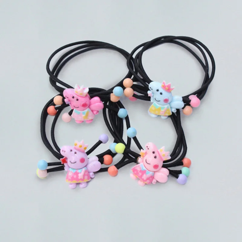 Peppa Pig модный тренд новая заколка для девочек набор веревок мультфильм украшение для волос Костюм Фильм аниме окружающие мягкие игрушки - Цвет: 4 pcs Sent at random