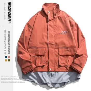 

Women Mens 2020 Men Hip Hop Jacket Coat Harajuku Solid Color Track Jacket Windbreaker Streetwear Vintage Fashion Jacket