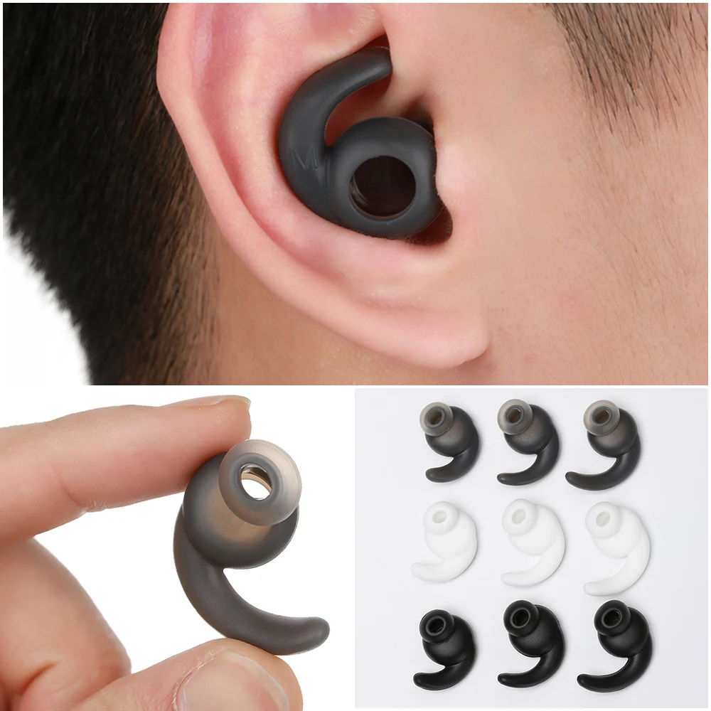 

3 Pairs S/M/L Silicone Earbuds Cover With Ear Hook For Sports Bluetooth Headset Earphone Accessories